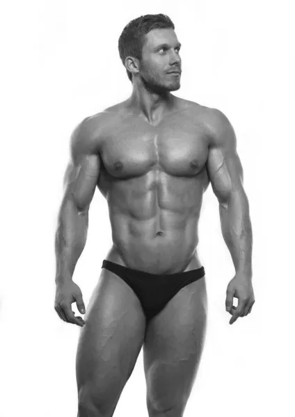 Fitness Male Model Studio — Stock Photo, Image