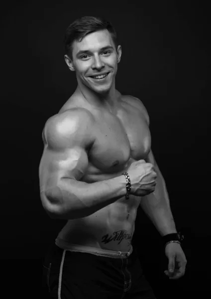 Fitness Männlich Modell Studio — Stockfoto