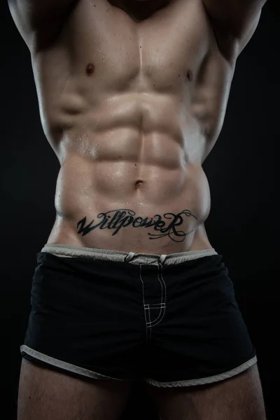 Muscled male torso with six pack