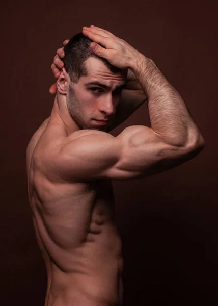 Fitness Modelo Masculino Estúdio — Fotografia de Stock