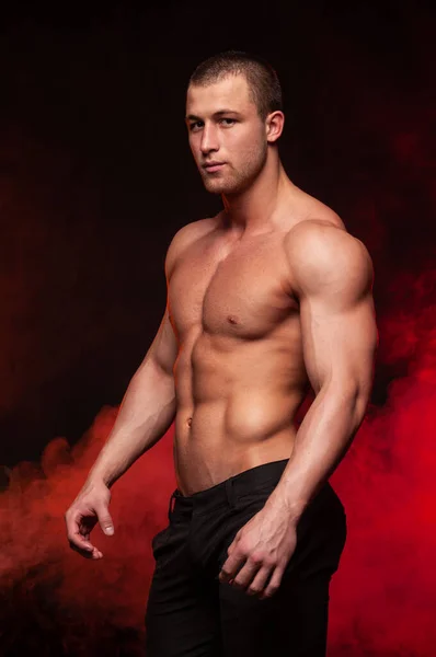 Fitness Male Model Studio — Stock Photo, Image