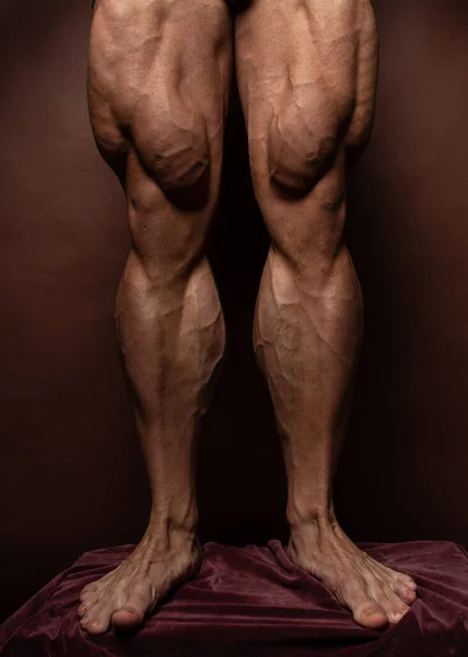 Piernas Masculinas Musculosas Sobre Fondo Aislado — Foto de Stock