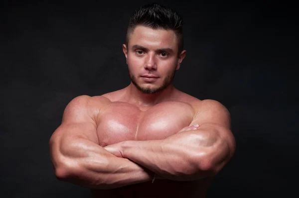 Masculino Musculoso Con Cuchillo —  Fotos de Stock
