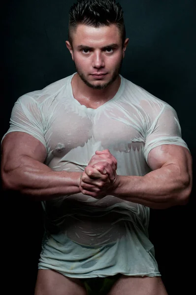 Musclé Mâle Avec Couteau — Photo