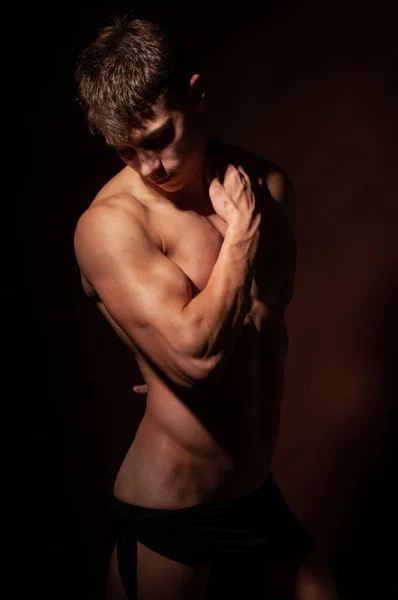 Fitness Male Model Studio — Stock Photo, Image