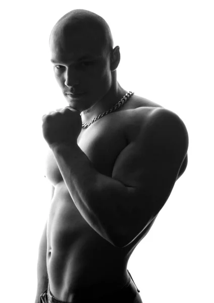 Joven Músculo Negrita Modelo Masculino Estudio —  Fotos de Stock