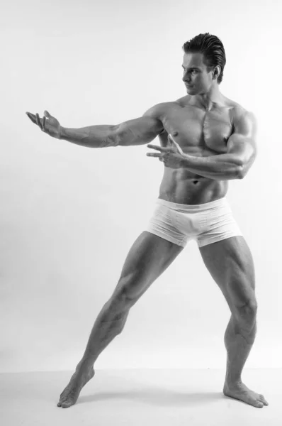 Fitness Mannelijk Model Studio — Stockfoto