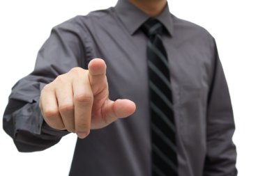 İş adamı sanal arayüze dokunuyor