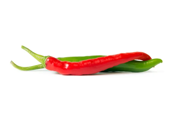 Červené a zelené chilli — Stock fotografie