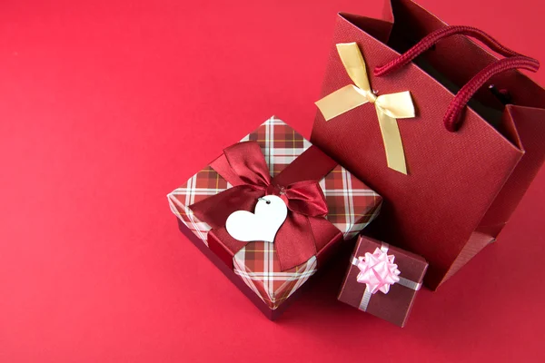 Gift boxes and gift bag — Stock Photo, Image