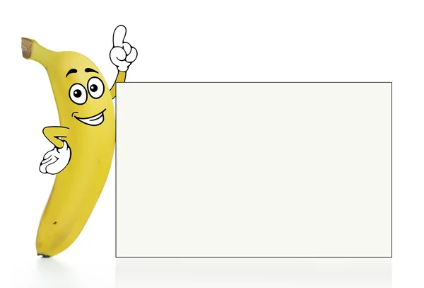 Kreslený banánový znak — Stock fotografie