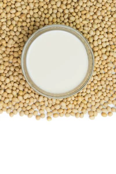 Ziarna soi i mleka sojowego — Zdjęcie stockowe