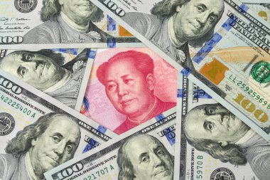 US dollar against China Yuan clipart