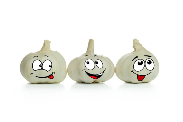 Zeichentrickfiguren aus Knoblauch — Stockfoto