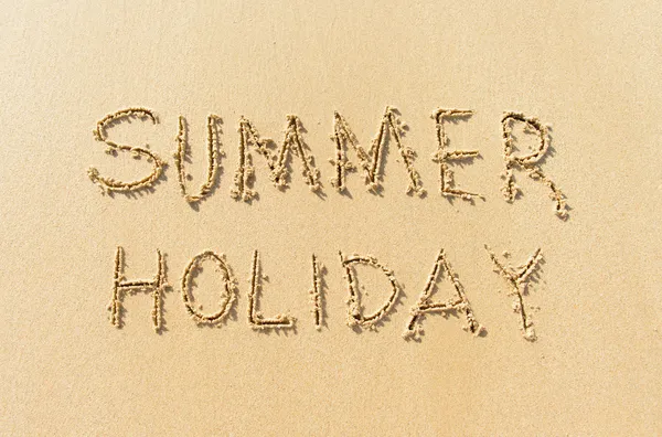 Word summer holiday on beach — Stock Photo, Image