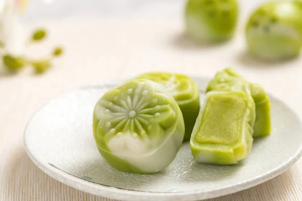 Traditional Chinese Mid Autumn Festival Dessert Snowy Skin Mooncakes Flavor — 스톡 사진