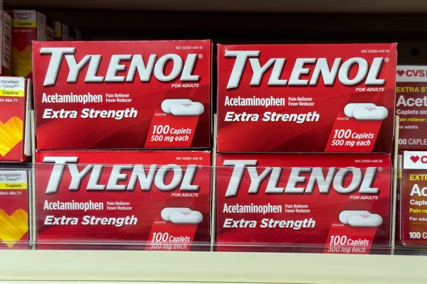 Novi Michigan Usa Sep 2022 Boxes Tylenol Pain Reliever Shelves — Stock Photo, Image