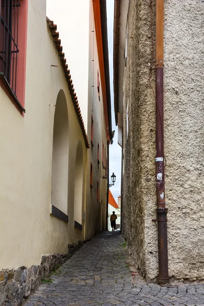 Old narrow street in Cesky Krumlov, Czech Republic. — Stock Photo, Image