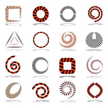 Çizgili tasarım öğeleri.