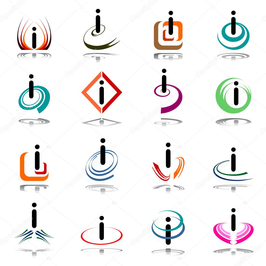 Abstract icons with letter 