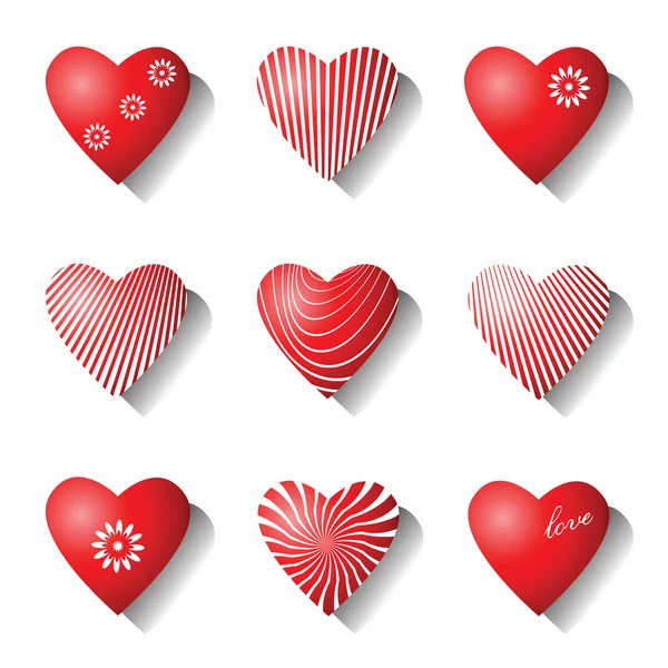 Icone del cuore. Elementi di design Valentine . — Vettoriale Stock