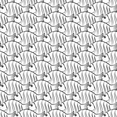 Dikişsiz balıklar okul desen.