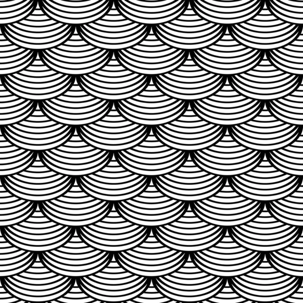 Nahtlose geometrische Muster im "Fischschuppen" -Design. — Stockvektor