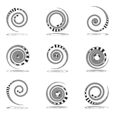 Spiral movement. Design elements set. clipart