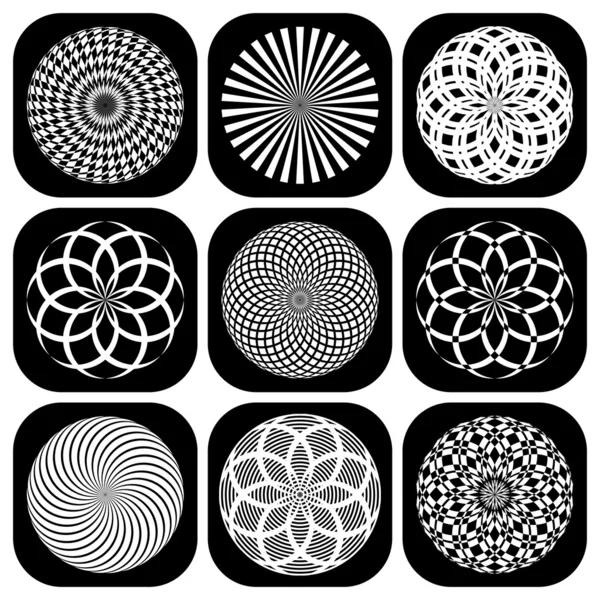 Шаблоны в форме круга. Набор элементов дизайна . — стоковый вектор