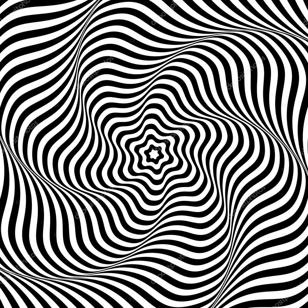 Illusion of wavy rotation movement. Abstract op art background.
