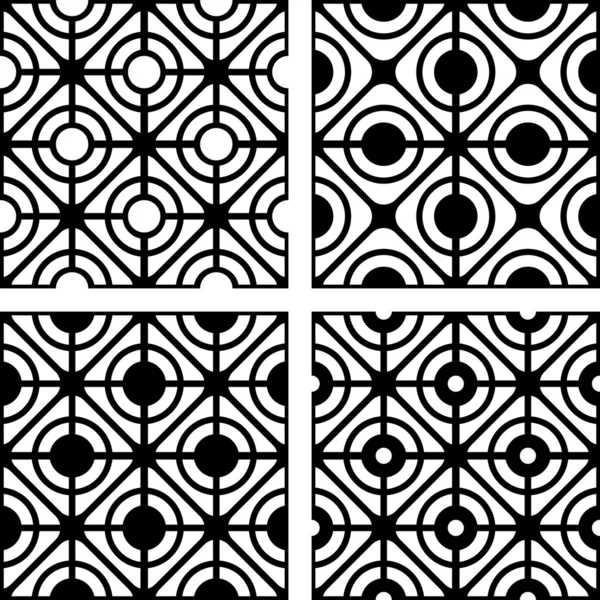Lattice mönster set. sömlösa geometriska texturer. — Stock vektor
