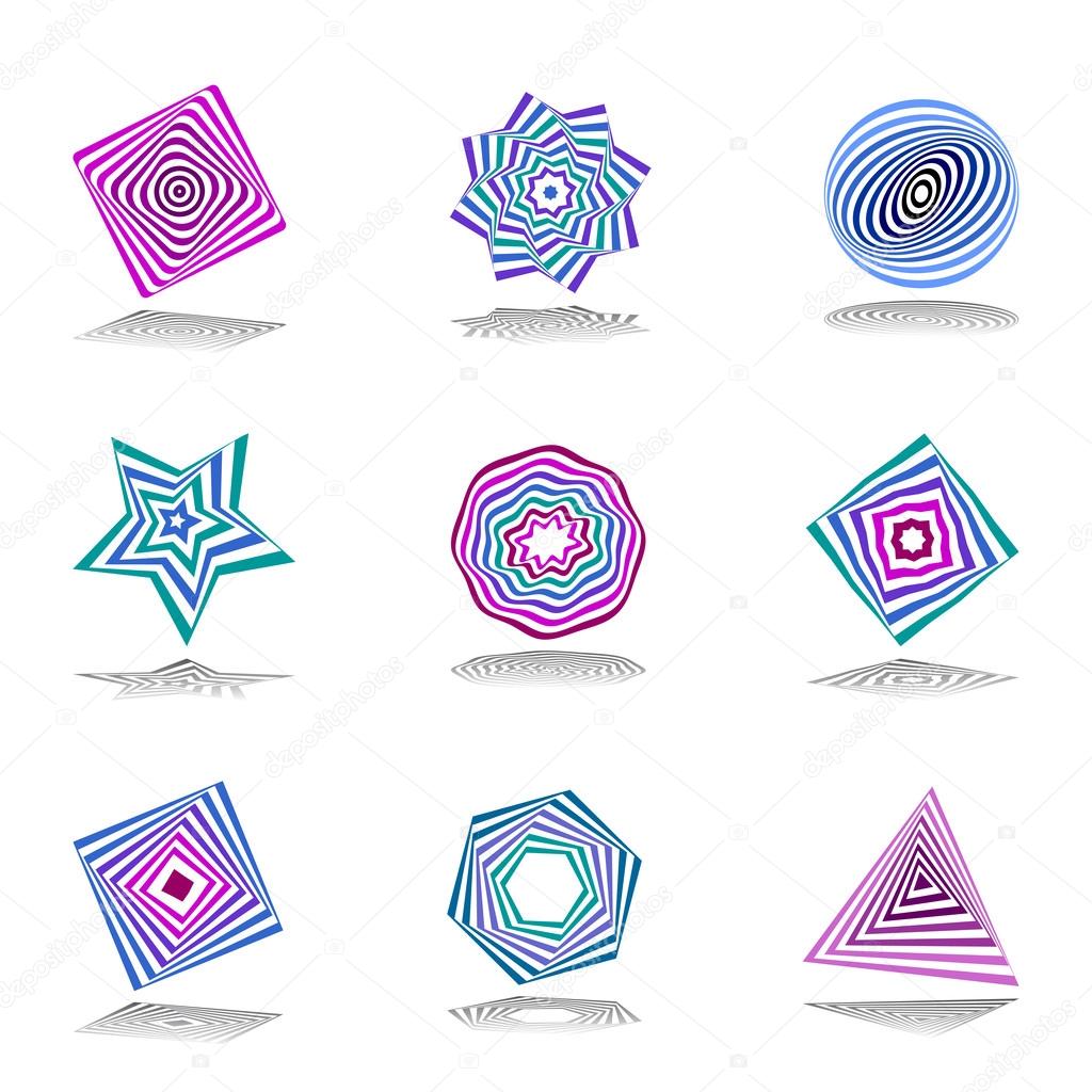 Design elements set. Abstract color icons. Vector art.