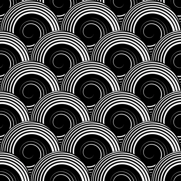 Seamless pattern with spiral circle elements. — Stock Vector