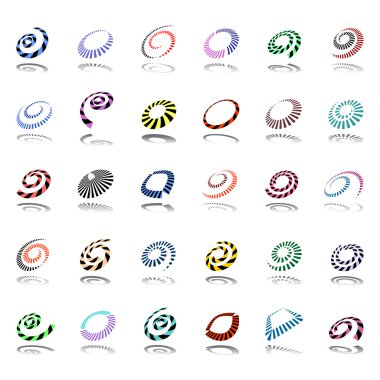 Spiral ve rotasyon tasarım öğeleri. 