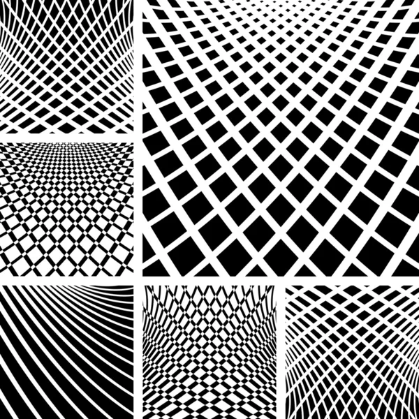Optical illusion backgrounds set. — Stockový vektor