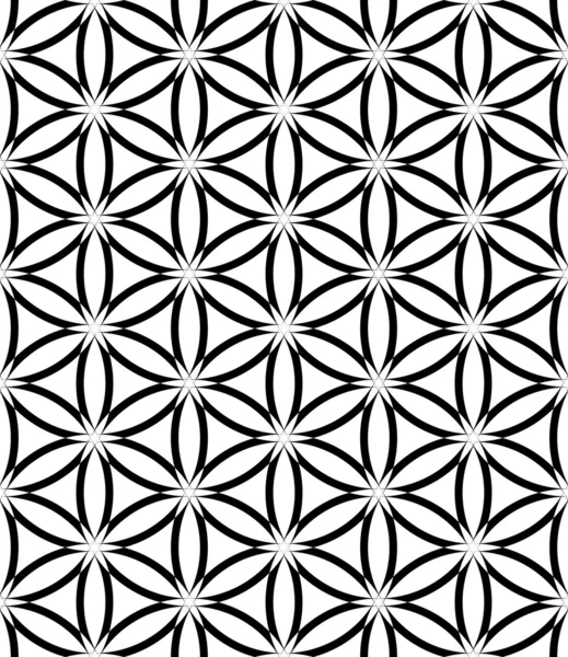 Naadloze latticed patroon. Lacy cirkels en zeshoeken textuur. — Stockvector