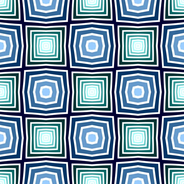 Seamless blue and green checked pattern. Geometric texture. — Stock Vector