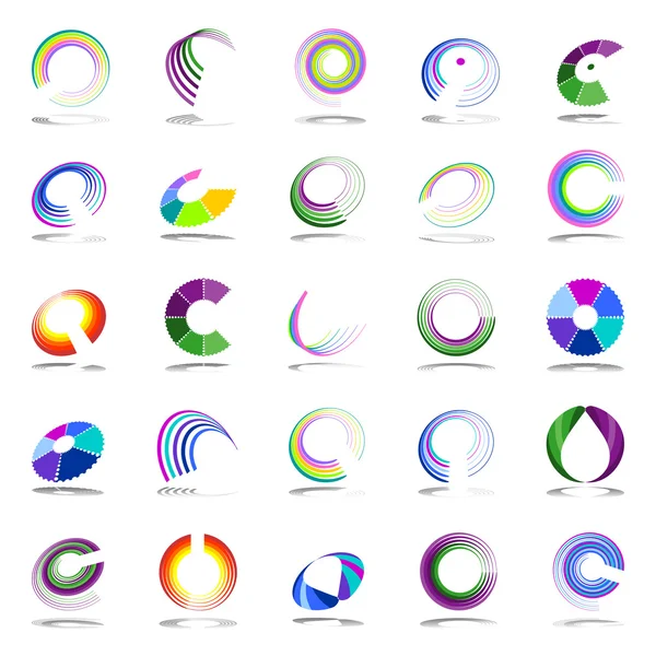 Éléments de conception en rotation et en spirale . — Image vectorielle