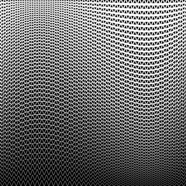 Lignes Ondulées Abstraites Motif Demi Tons Triangles Fond Texturé Noir — Image vectorielle