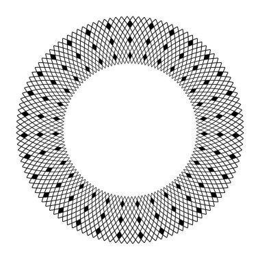 Yuvarlak çerçeve için soyut geometrik çember deseni. Vektör sanatı.