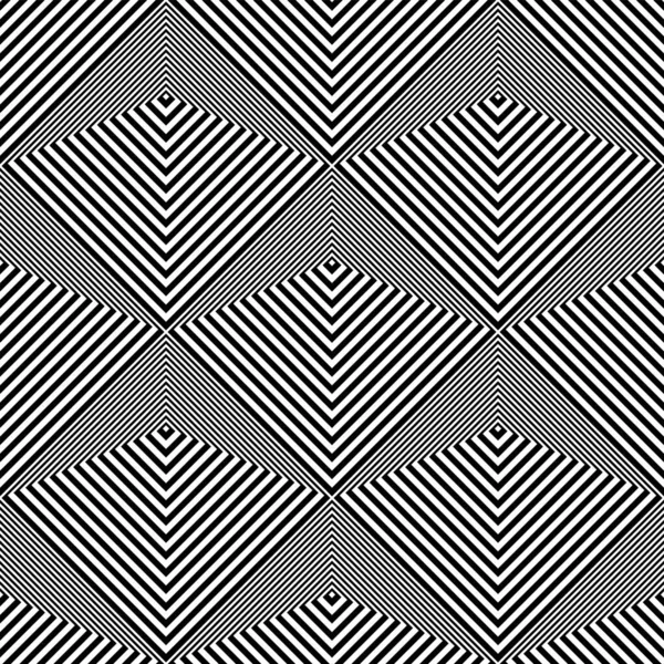 シームレスな幾何学的チェックオプアートパターン 3次元錯視効果 ベクターイラスト — ストックベクタ