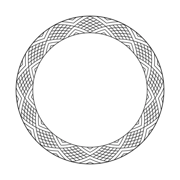 Patrón Círculo Geométrico Abstracto Para Marco Redondo Decorativo Arte Vectorial — Vector de stock