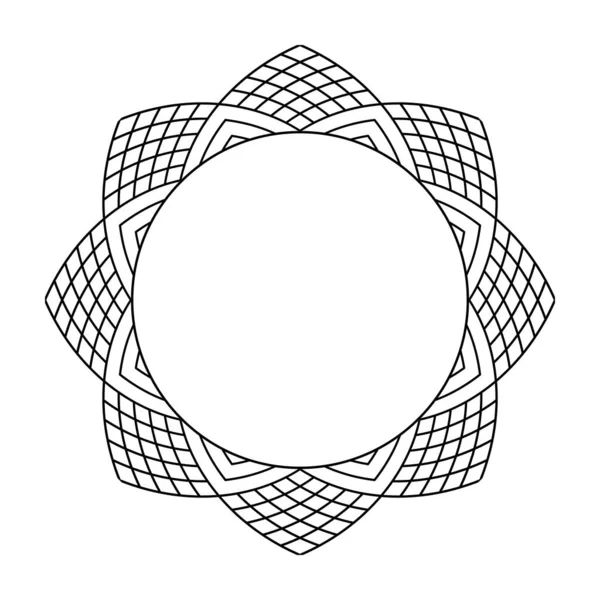 Modello Astratto Cerchio Geometrico Cornice Rotonda Decorativa Arte Vettoriale — Vettoriale Stock