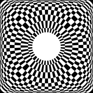 Üç boyutlu yanılsama efektli soyut geometrik desen. Vektör sanatı.