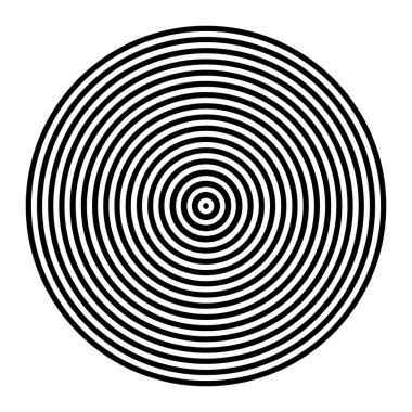 Çember tasarım elementinde eş merkezli halka deseni. Vektör sanatı.