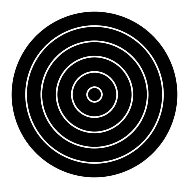 Çember tasarım elementinde eş merkezli halka deseni. Vektör sanatı.