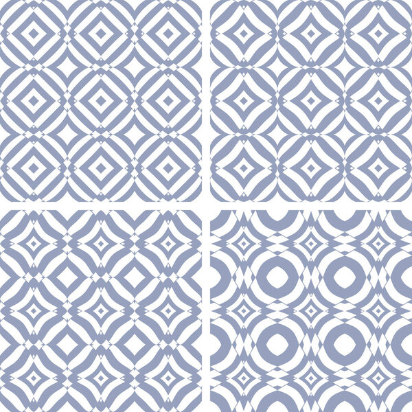 Набор абстрактных бесшовных шаблонов. Векторное искусство.