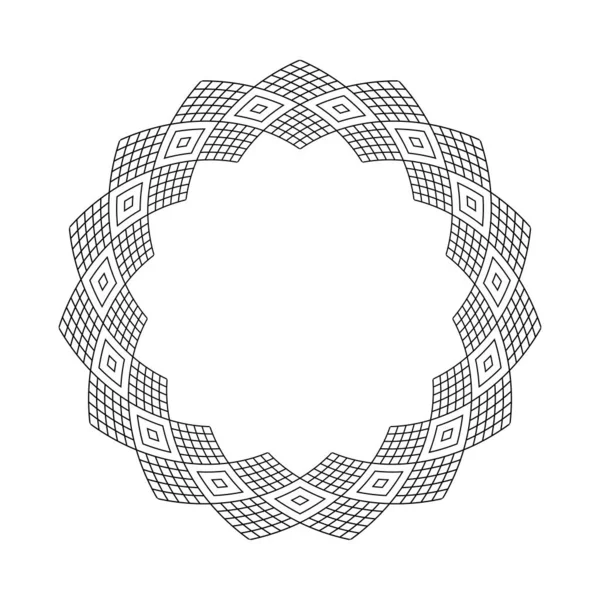 Pola Lingkaran Geometris Abstrak Untuk Bingkai Bulat Dekoratif Seni Vektor - Stok Vektor