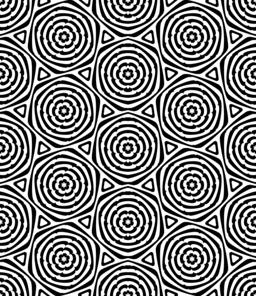 Hexagones Geométricos Sin Costura Abstractos Triángulos Patrón Floral Textura Arte — Vector de stock