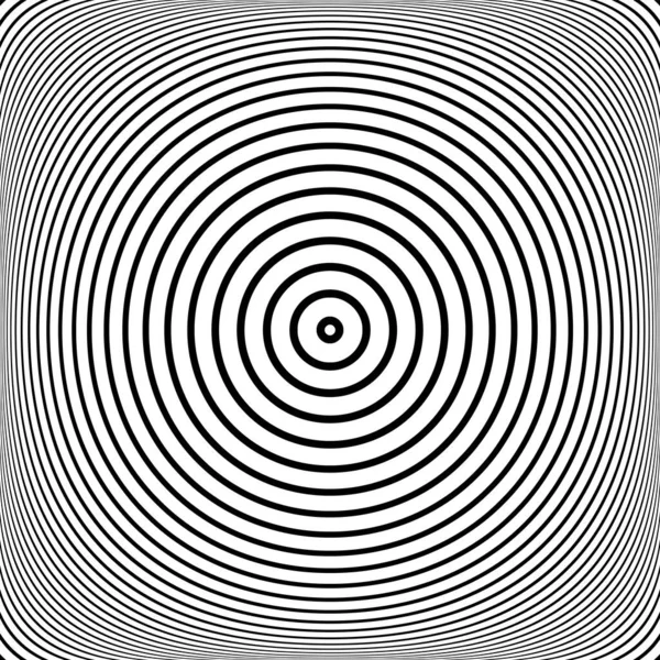 同心円状のリングパターン 抽象的な円の線は 3D錯視効果で背景をテクスチャ ベクトルアート — ストックベクタ